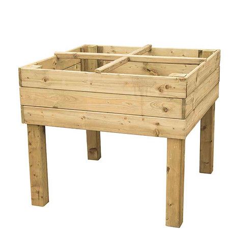 Nordje Hochbeet Erig, 70x80x80cm, KDI Kiefer, bequem im Stehen an Pflanzen arbeiten