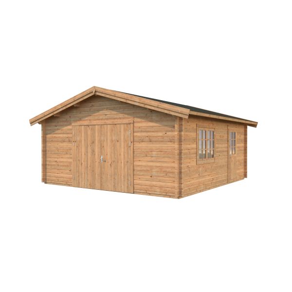 Palmako Garage Roger 27,7 m² mit Holztor hellbraun