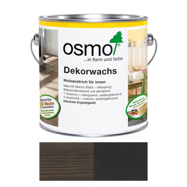Osmo Dekorwachs Nr.3169 Schwarz 2,5l, Anstrich für Hölzer im Innenbereich