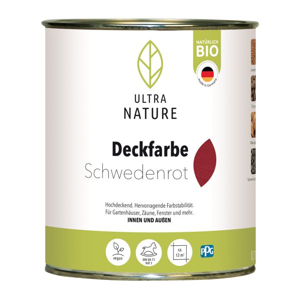 Ultra Nature Deckfarbe Schwedenrot 0,75l