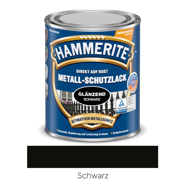 HAMMERITE Metall-Schutzlack glänzend Schwarz 2,5l