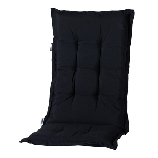 Madison Gartenmöbelauflage Hochlehner 120x50x5 Basic schwarz Kissen