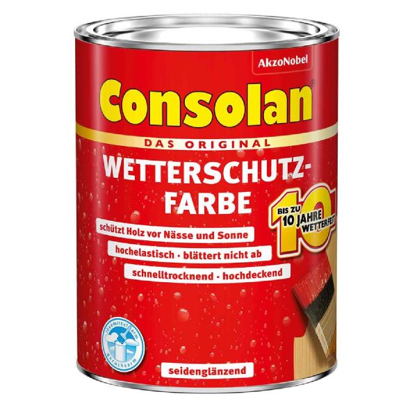 Consolan Wetterschutzfarbe Holz Grau 0,75L