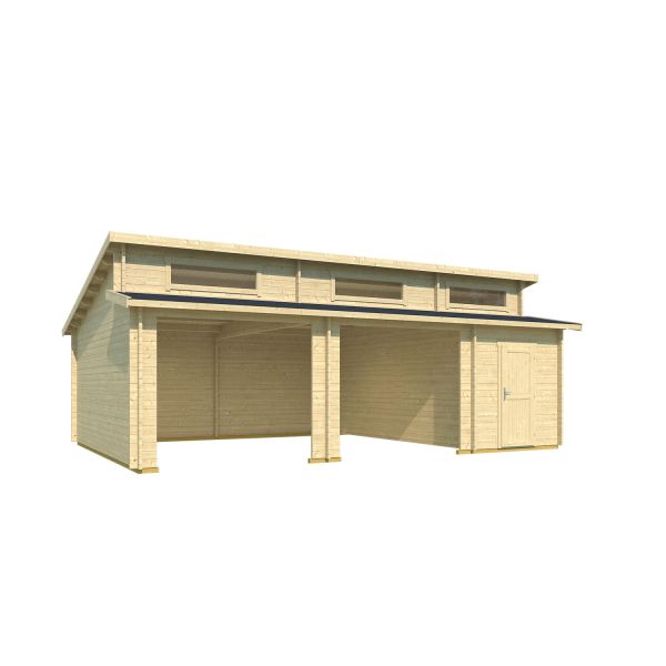 Lasita Maja Doppel-Garage Hawaii ohne Tore Naturbelassen 780x520 cm