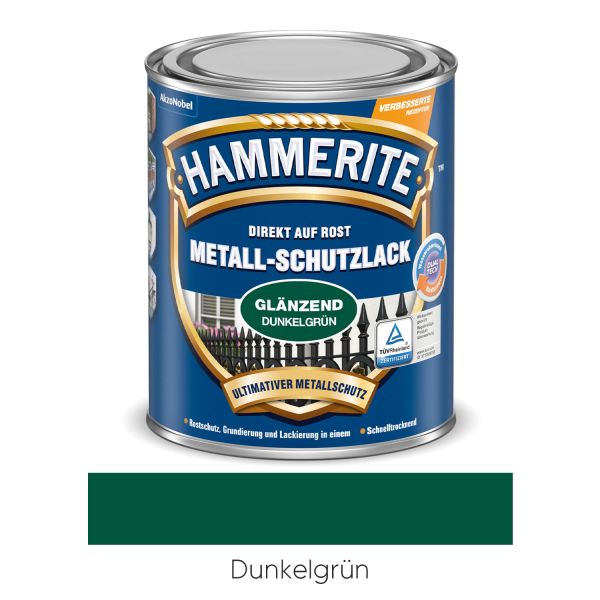 HAMMERITE Metall-Schutzlack glänzend Dunkelgrün 2,5l