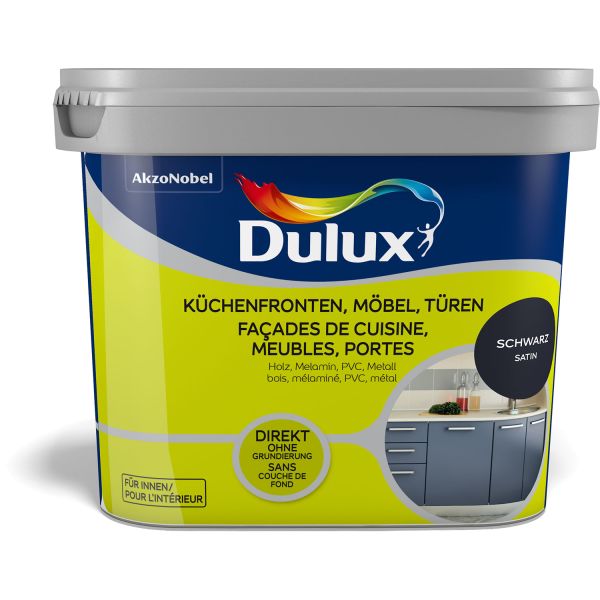 Dulux Fresh Up Küchen-, Möbel- und Türenfarbe Satin Schwarz 750ml