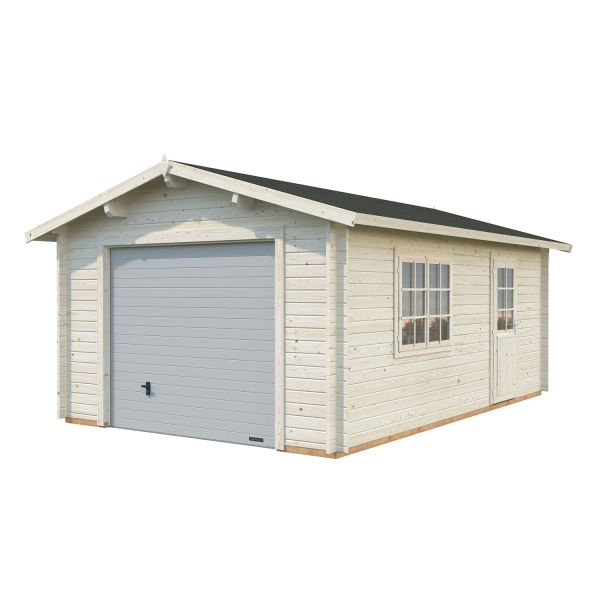Palmako Garage Roger 19,0 m² mit Sektionaltor natur