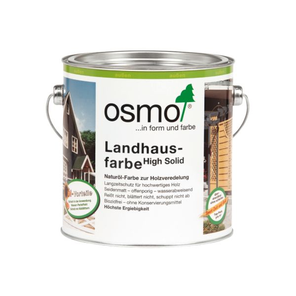 Osmo Landhausfarbe Nr. 2704 Steingrau 2,5l, Holzanstrich für den Außenbereich