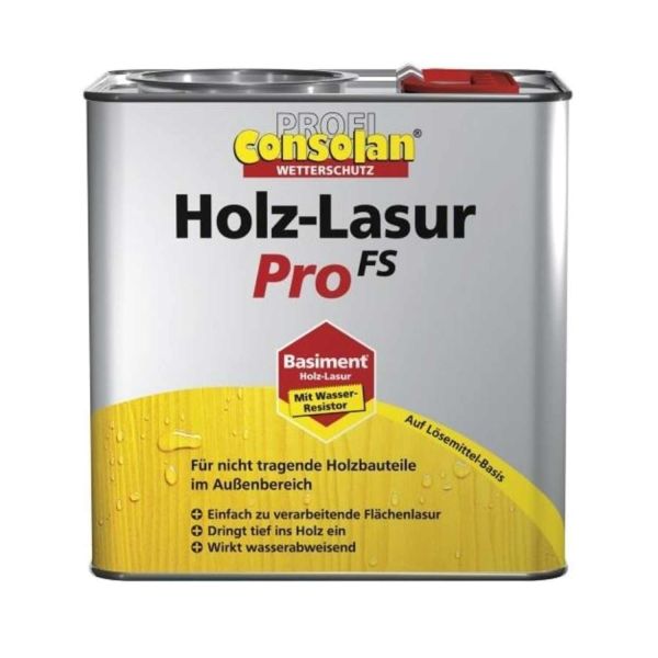 Consolan Holzlasur Außen Profi Holzschutz Farblos 2,5L