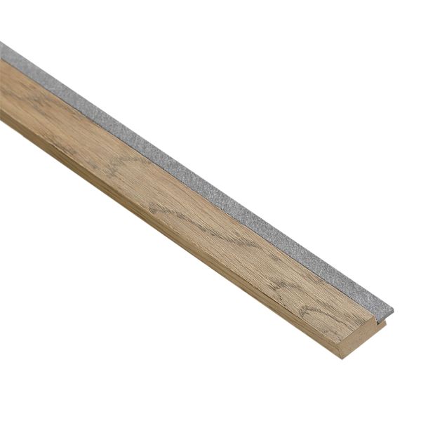 Nordje Abschlussleiste Feuerhemmend | Standardkern | Dunkelbraun | Grauer Filz | 17 x 42 x 2780 mm