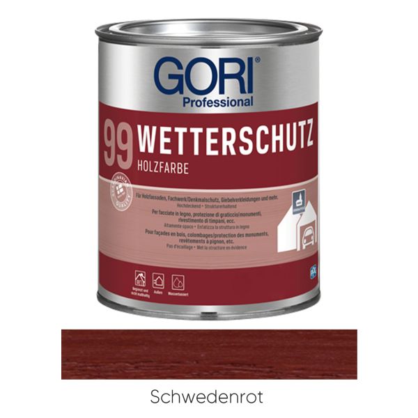 GORI 99 Wetterschutz Holzfarbe Schwedenrot 0,75l