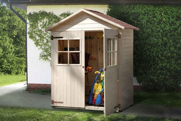 Weka Garten-/Terrassenschrank 357 Gr.2| natur| Satteldach| 14 mm| Doppeltür