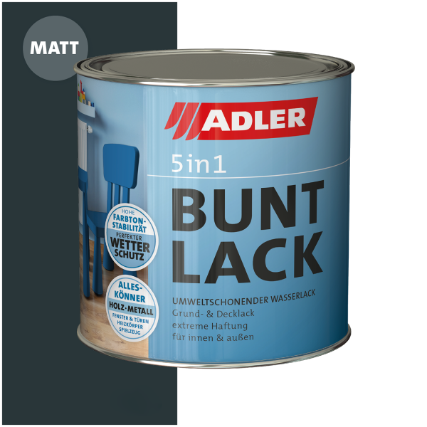 ADLER 5in1-Buntlack Matt Anthrazitgrau RAL7016 0,375l
