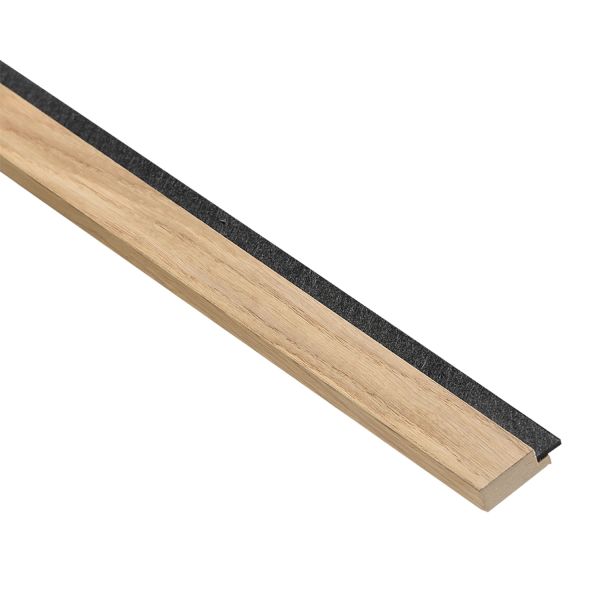 Nordje Abschlussleiste Standard | Schwarzer Kern | Klar geölt | Schwarzer Filz | 17 x 42 x 2400 mm
