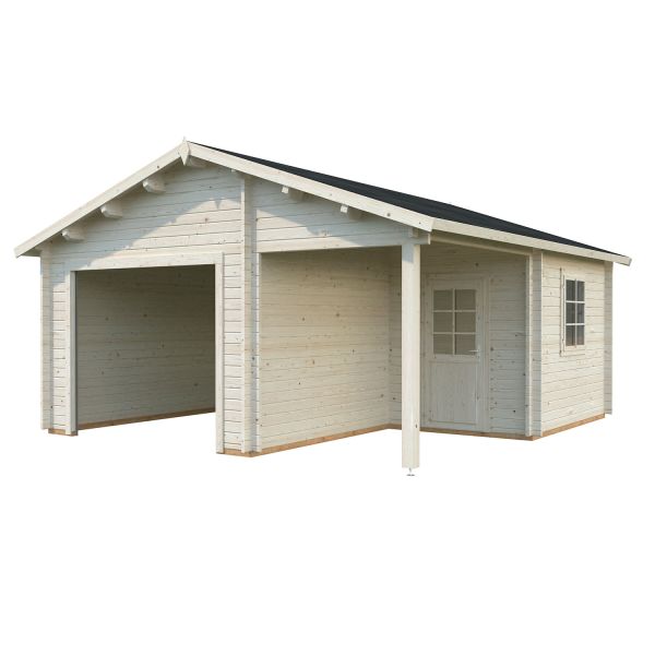Palmako Garage Irene/Roger 21,9+5,2 m² ohne Tor transparent