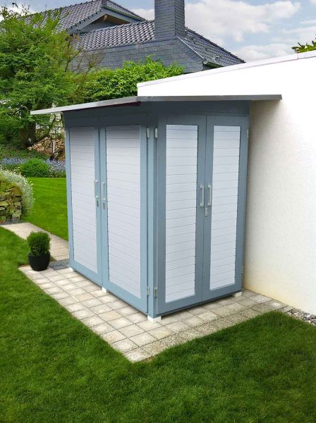 Weka Garten Gerätehaus | Geräteschrank | [Q] Kompakt | grau