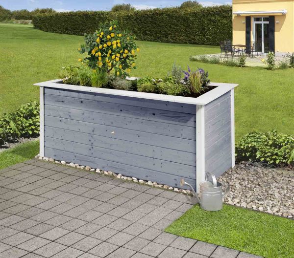 Weka Profi-Hochbeet | 669 C| grau/weiss| 28 mm | 217x92x81 cm