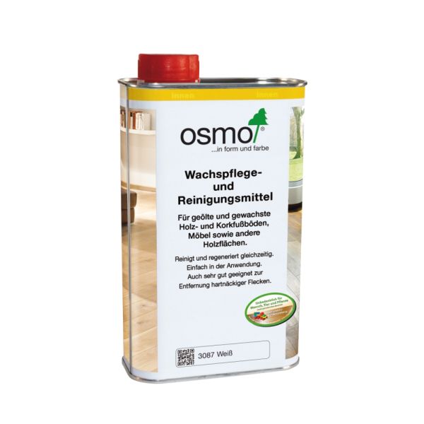 Osmo Wachspflege & Reinigungsmittel weiß 1l, zur Auffrischung des Holzes