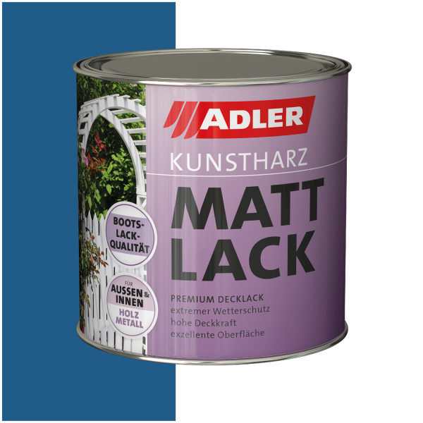 ADLER Kunstharz Mattlack Enzianblau RAL5010 0,75l