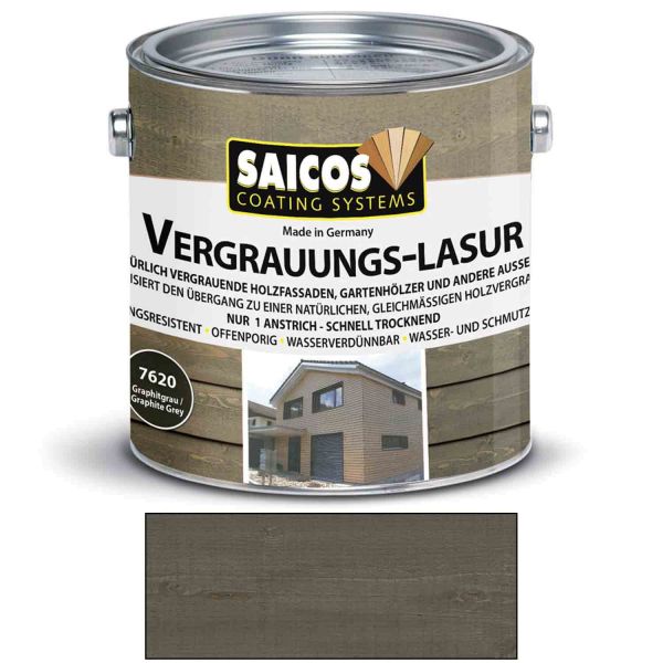 Saicos Vergrauungs-Lasur Graphitgrau 2,5l