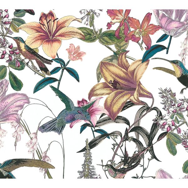 Architects Paper Blumentapete "Jungle Chic" Vlies bunt-grün-gelb-weiß-rot 377011