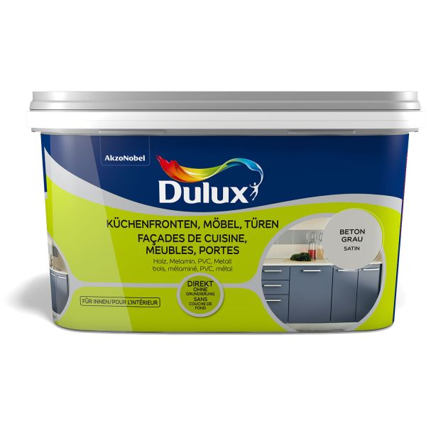 Dulux Fresh Up Küchen-, Möbel- und Türenfarbe Satin Beton-Grau 2l