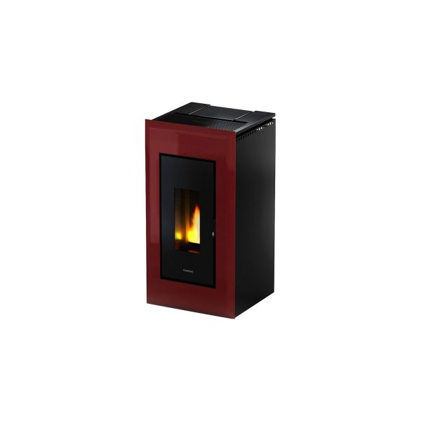 FreePoint Pelletofen Vega bordeaux, Stahl, 2,8 - 10,5 kW