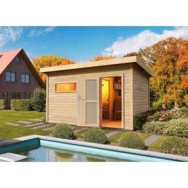 Wolff Finnhaus Saunahaus Basic Melina 40 B mit Bioofen und Saunaset