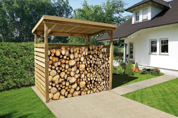 Weka Brennholzlager 663 B Gr.1 | Außenmaß 260x130x204 cm